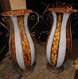 I Have  2.  26" Tall Metal Floor Vase w/Handles