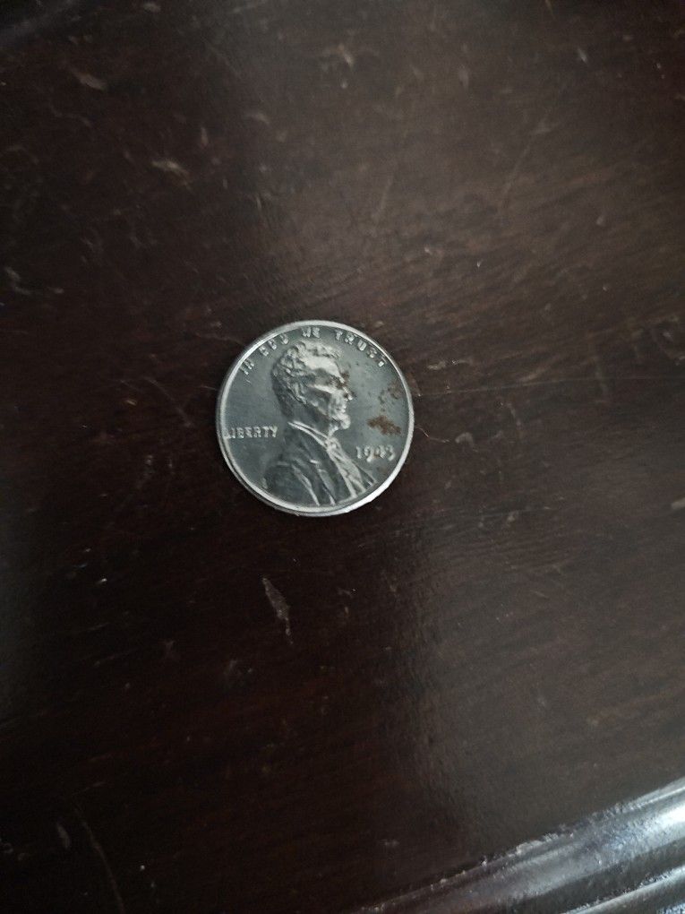 1943 Steel wheat penny with no mint mark