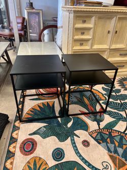 Black Metal Side Tables – Set of 2