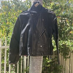 1980s leather biker jacket