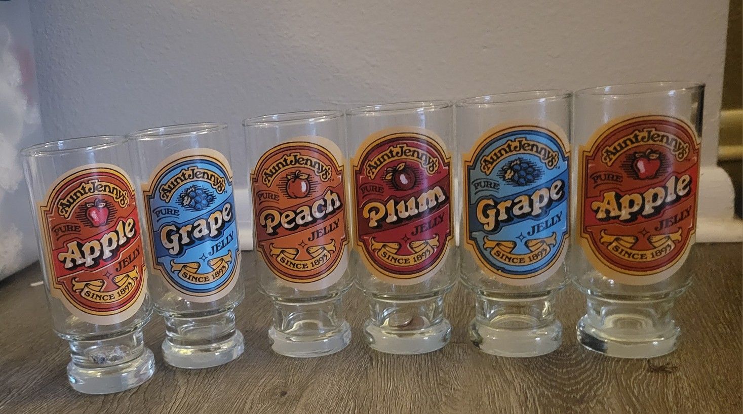 Aunt Jenny's JELLY glass Cups