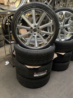 26 Inch Brushed Face Chrome Lip Wheels Tires And Sensors 