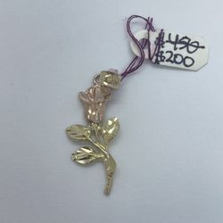 Gold Rose Pedant 2 Tone 14K New