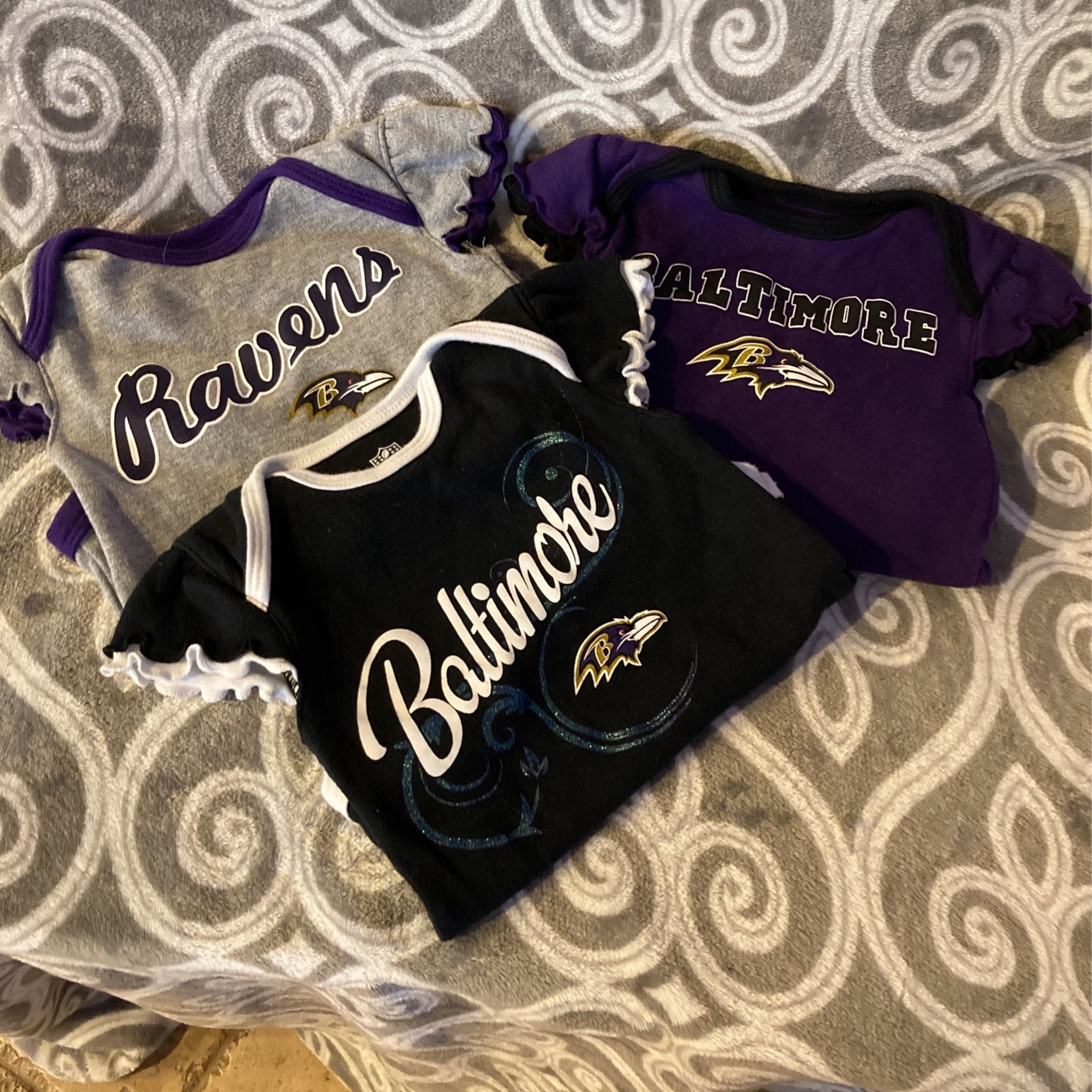 Baltimore Ravens baby onesies 6/9 M