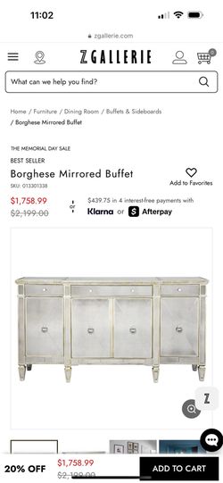 Mirror buffet table