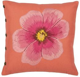Flowered Embroidered Pillow