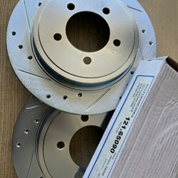 Ford Explorer 02-10 Rear Drill Slot Brake Rotors Ceramic Pads