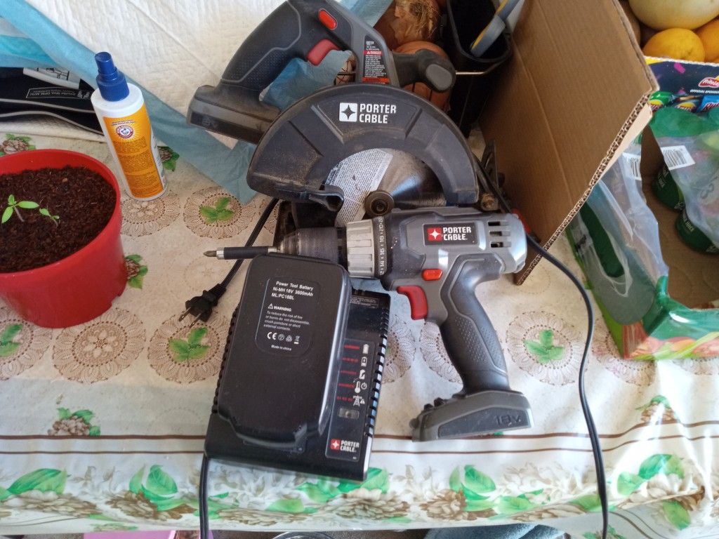 Porter Cable Cordless Drill And Circular Saw 