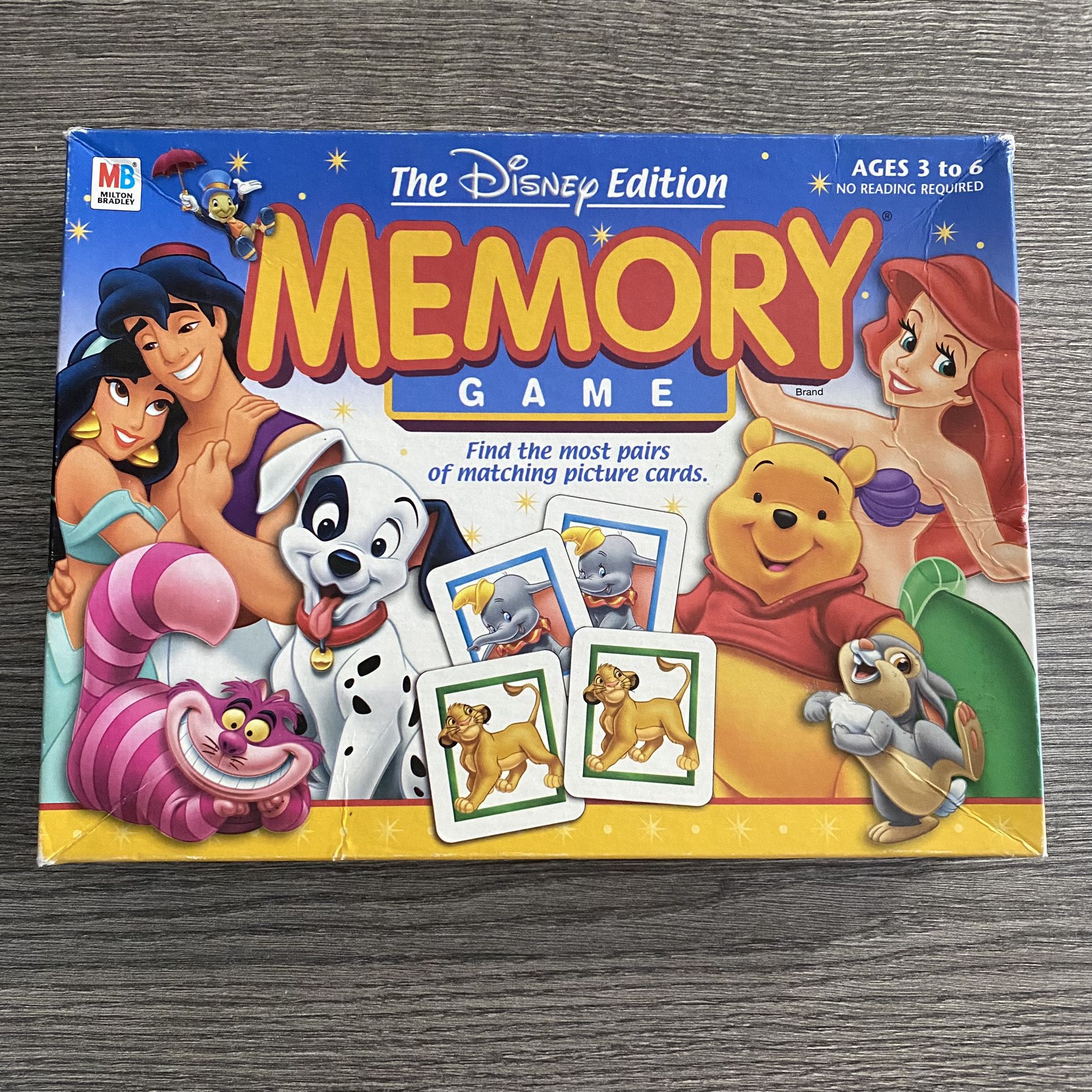 Memory Game Disney Edition 2002 Hasbro Board Game Milton Bradley