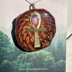 Ankh & Ruby Pinecone Amulet 