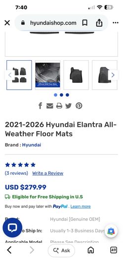 Original 2026 Hyundai floor Matt’s