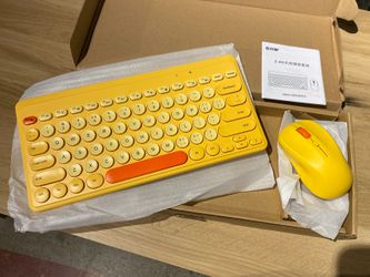 NEW! BOW Vibrant Yellow Wireless Mini Keyboard & Mouse