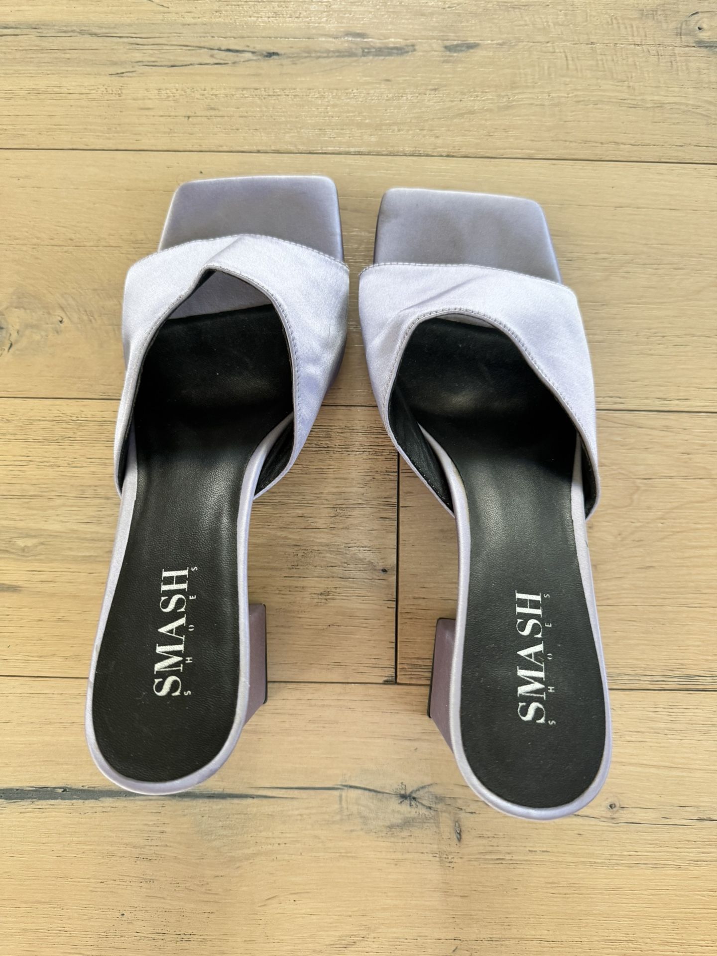 Smash Shoes Lilac Satin Kitten Heel