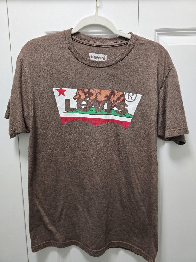 Like New Brown Levi's California Bear Tshirt Size M