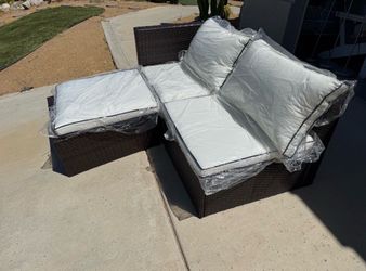 Three Chair Patio Set Wicker