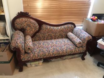 Vintage Couch Entry piece wood floral