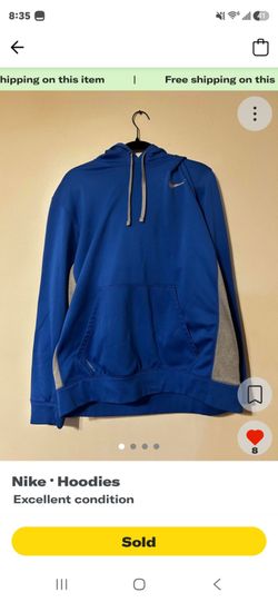 Nike Therma-FIT Men's Pullover Training Hoodie – Royal Blue & Gray (Size XL)