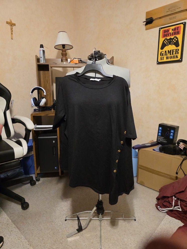 Asymmetrical Button Blouse