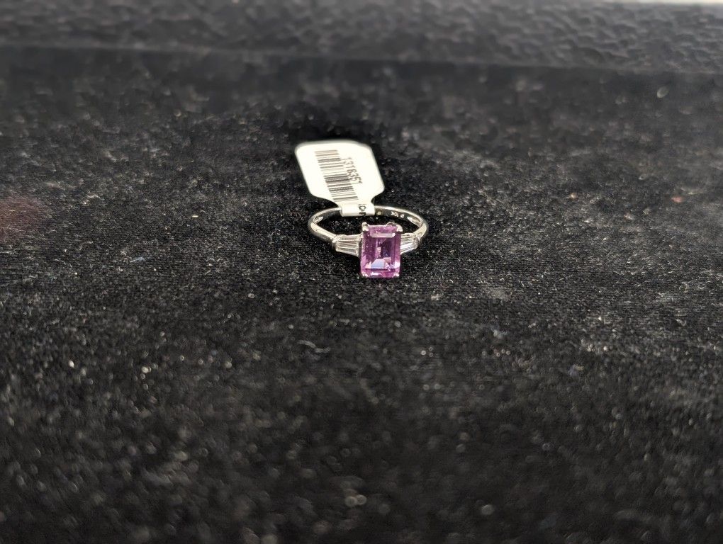 White Gold & Pink Sapphire Ring