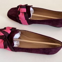 NEW Talbot Suede Bow Flats 