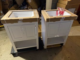White 24 restroom vanities
