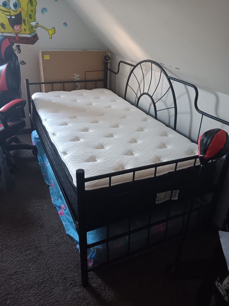 Pillow Top Twin Bed With Frame for Sale in Cleveland, OH OfferUp