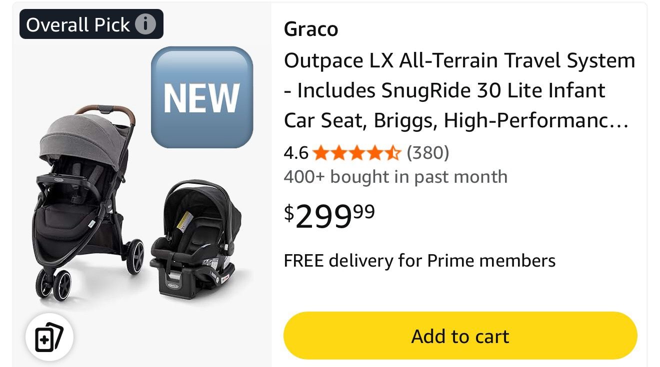 Graco Outpace LX All-Terrain Travel System (includes stroller and car seat)