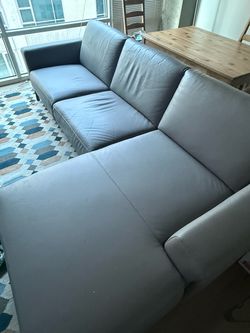 Grey Leather Sectional Sofa