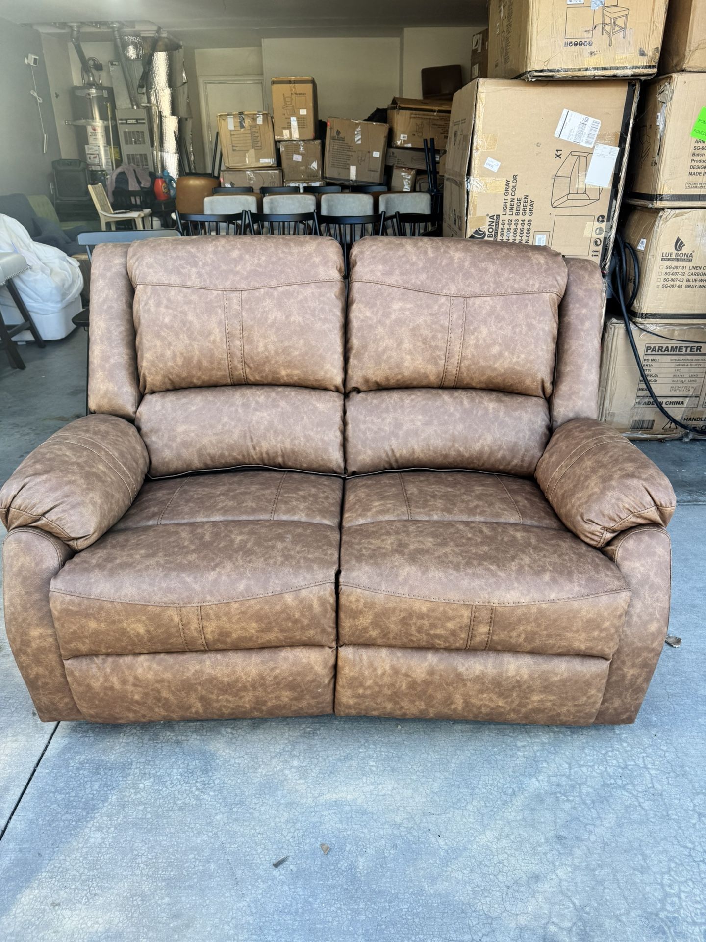 Push Back Rectangle Recliner Loveseat $250 Brand New