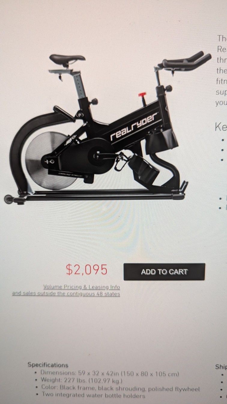 $2k Real Ryder ABF8 Stationary Bike
