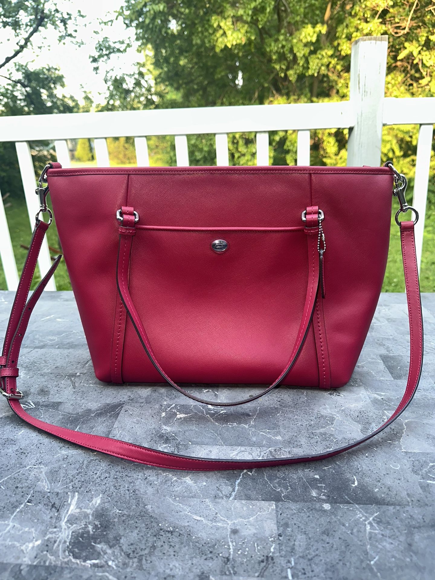 Coach Peyton Pink Magenta Leather Tote - LIKE NEW