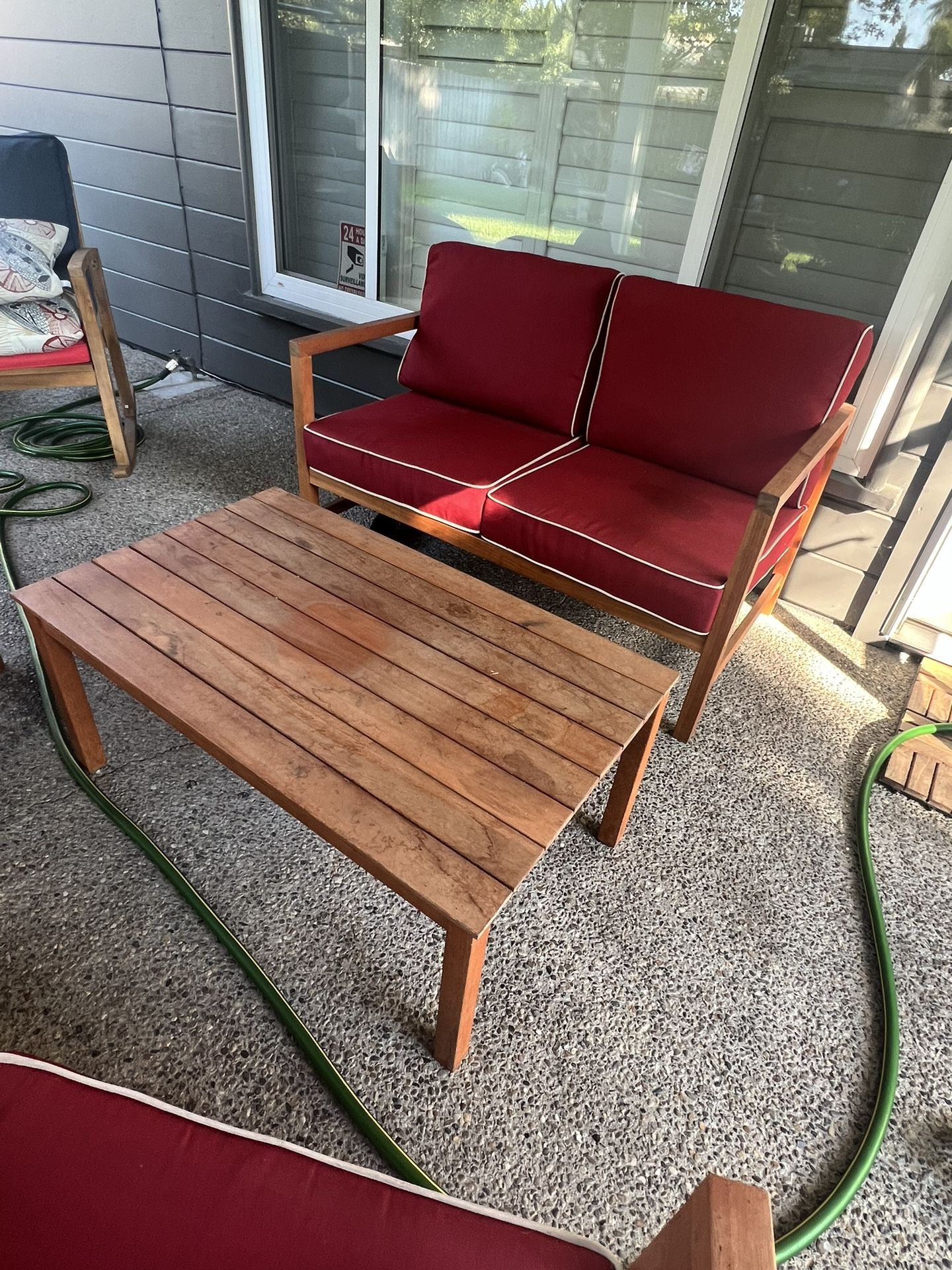 SAFAVIEH Outdoor Living Burbank Brown Acacia Wood 4piece Furniture Set