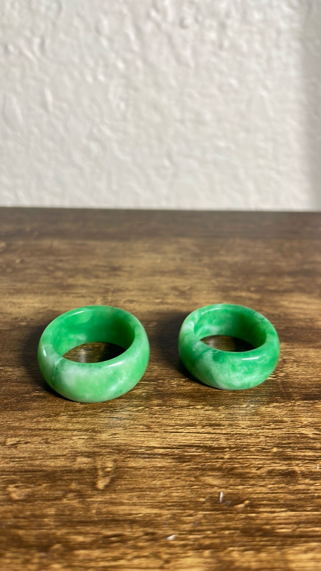 Set Of 2 jade Wedding Band One Size 7 And The Smaller One 6 1/2