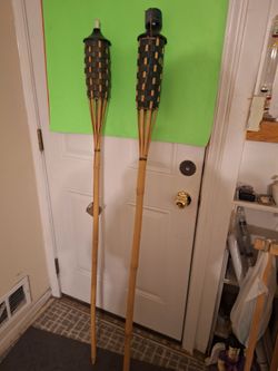 Thiland Bamboo Tiki Torches Set of $10.00