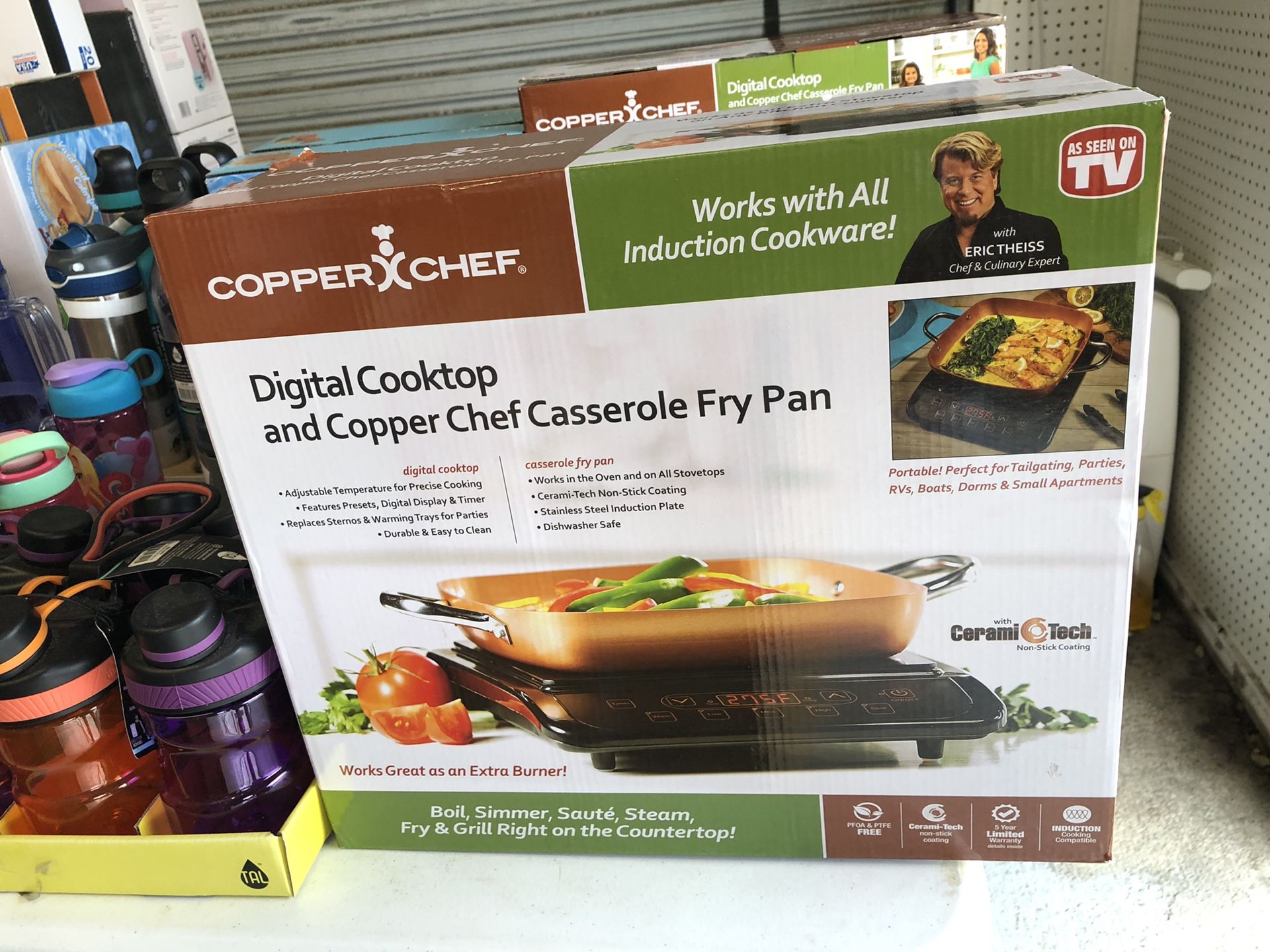 New sealed As seen on TV Copper chef Digital cooktop and casserole fry pan