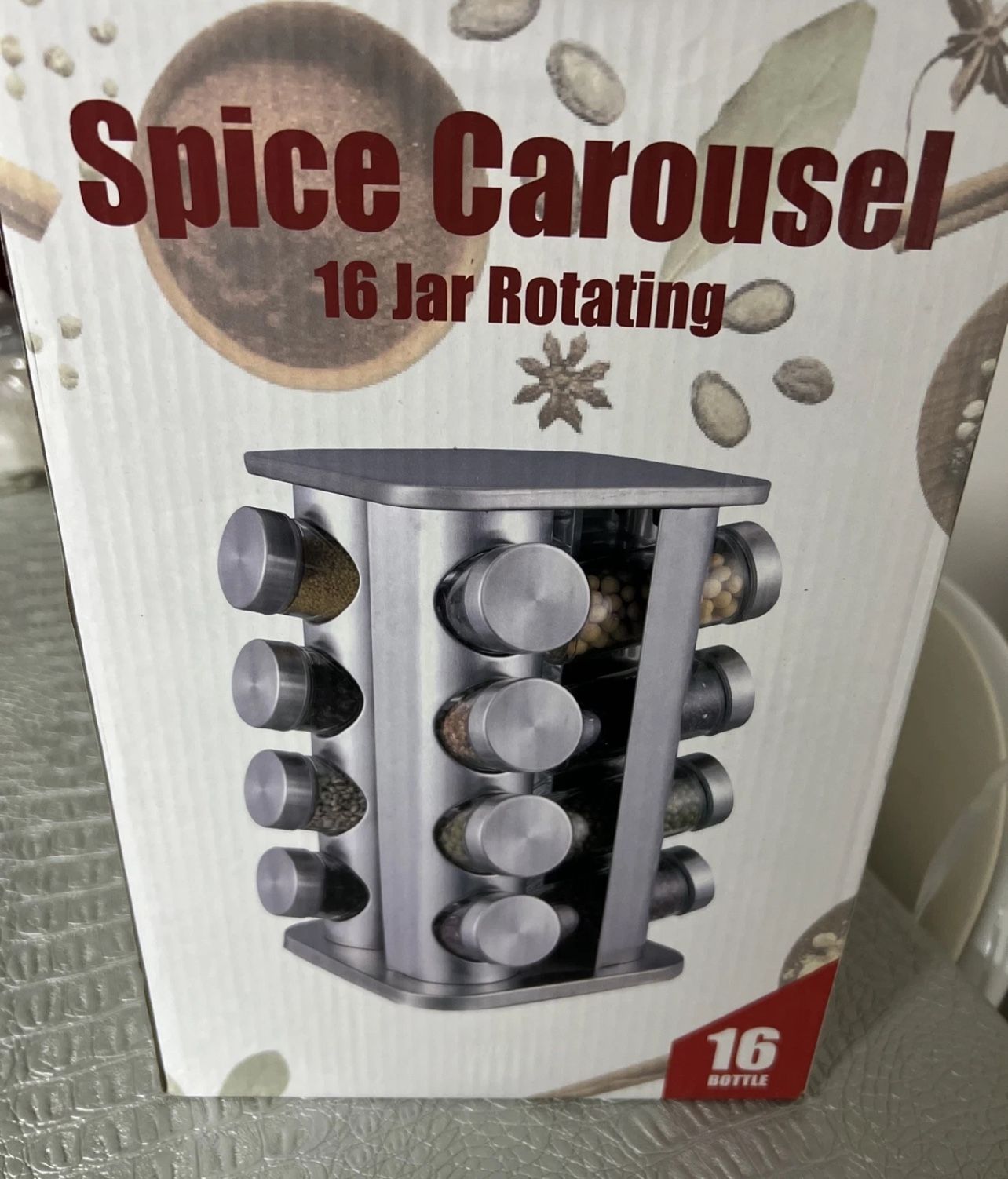 360°Design Without Occupying Space】This spice organizer rotates 360°,enlarged non-slip chassis and tower design saves you more countertop space,able t