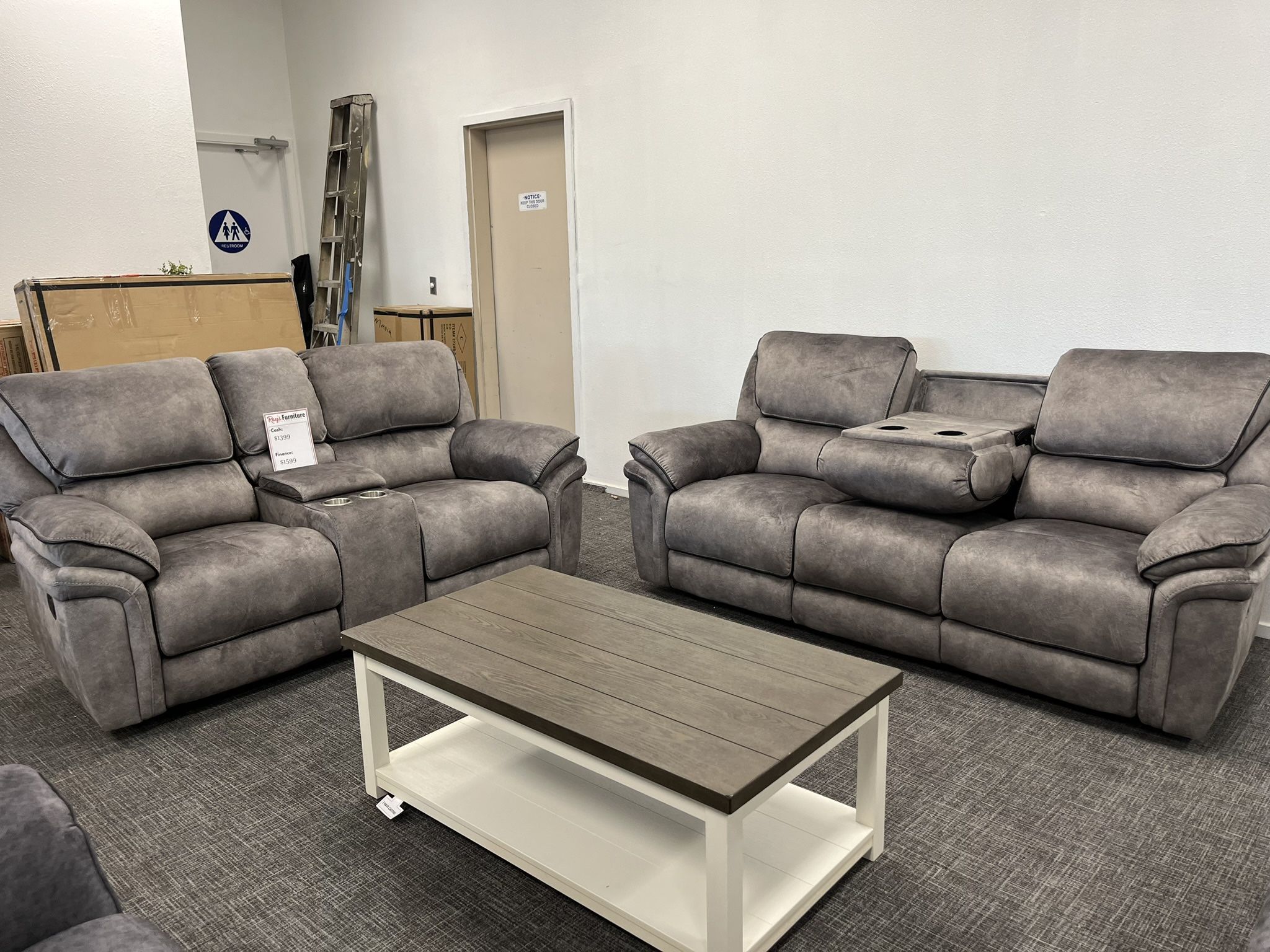 2 Pc Sofa & Loveseat Recliner Set