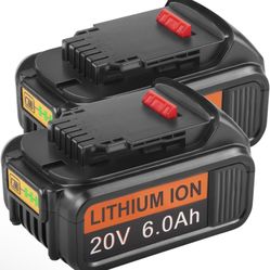 2Pack 20V 6.0Ah Replacement for Dewalt Battery Compatible with Dewalt 20V MAX XR Tools DCB200, DCB201, DCB203, DCB204, DCB205, DCB181, DCB180, DCB206,