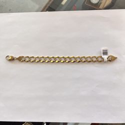 Gold Diamond Cut Curb Link Bracelet