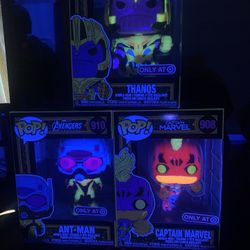 Marvel Blacklight Funko Pops 