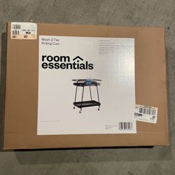 Mesh 2 Tier Rolling Bar Cart