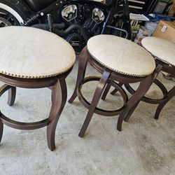 3 set leather swivel chairs bar stools