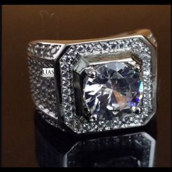 New 18k White Gold Men Wedding Ring 