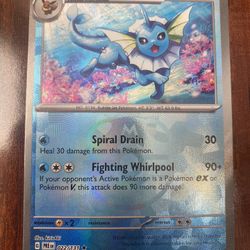 Pokemon Vaporeon Master Ball Prismatic Evolutions Holo Rare NM/M PACK FRESH! 💦