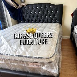 New Queen Bed Frame With Mattress 