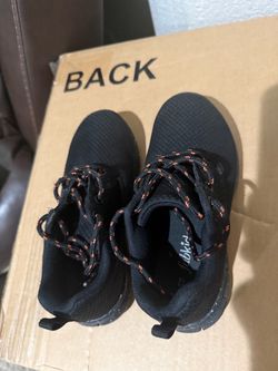 Black Sneakers with Orange Laces