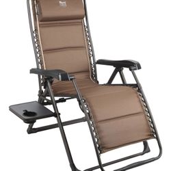 Timber Ridge XL Zero Gravity Chair Lounger With Cupholder Tray 350lbs Capacity Gray
