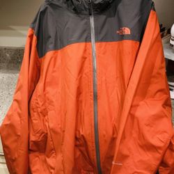 Men's The North Face Sundowner Men’s Rain Jacket Lightweight Windbreaker Orange/Black