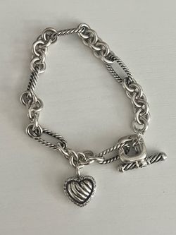 David Yurman - Diamond Cable Heart Bracelet