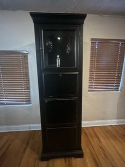 Wine Bar Cabinet with lighting, storage and mini wine fridge